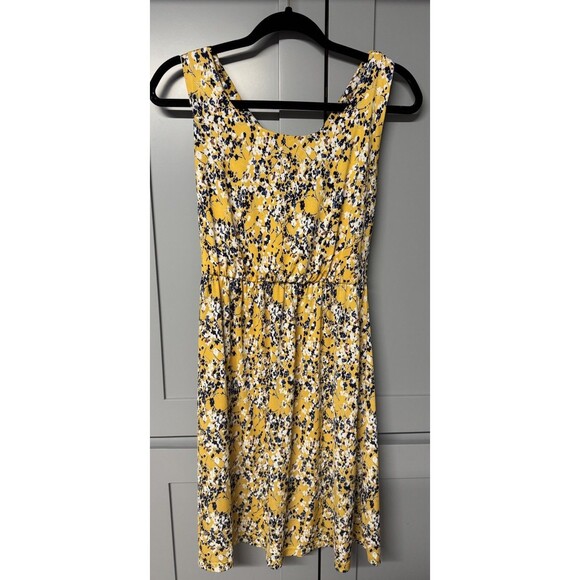 Kaileigh Tasha Dress Womens Small Floral Yellow Sleeveless Crossed Back Bohemian - Picture 6 of 8